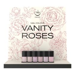 Specialpris og gratis display - Vanity Rose, display med 12 TNS neglelakker